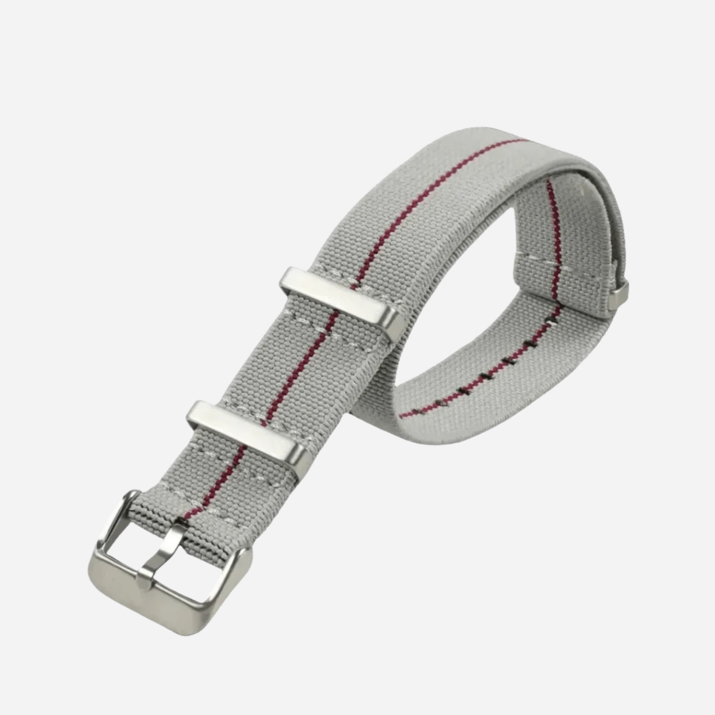 Light Grey & Red Nylon Strap